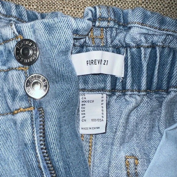 forever 21 paperbag denim shorts - Picture 4 of 5